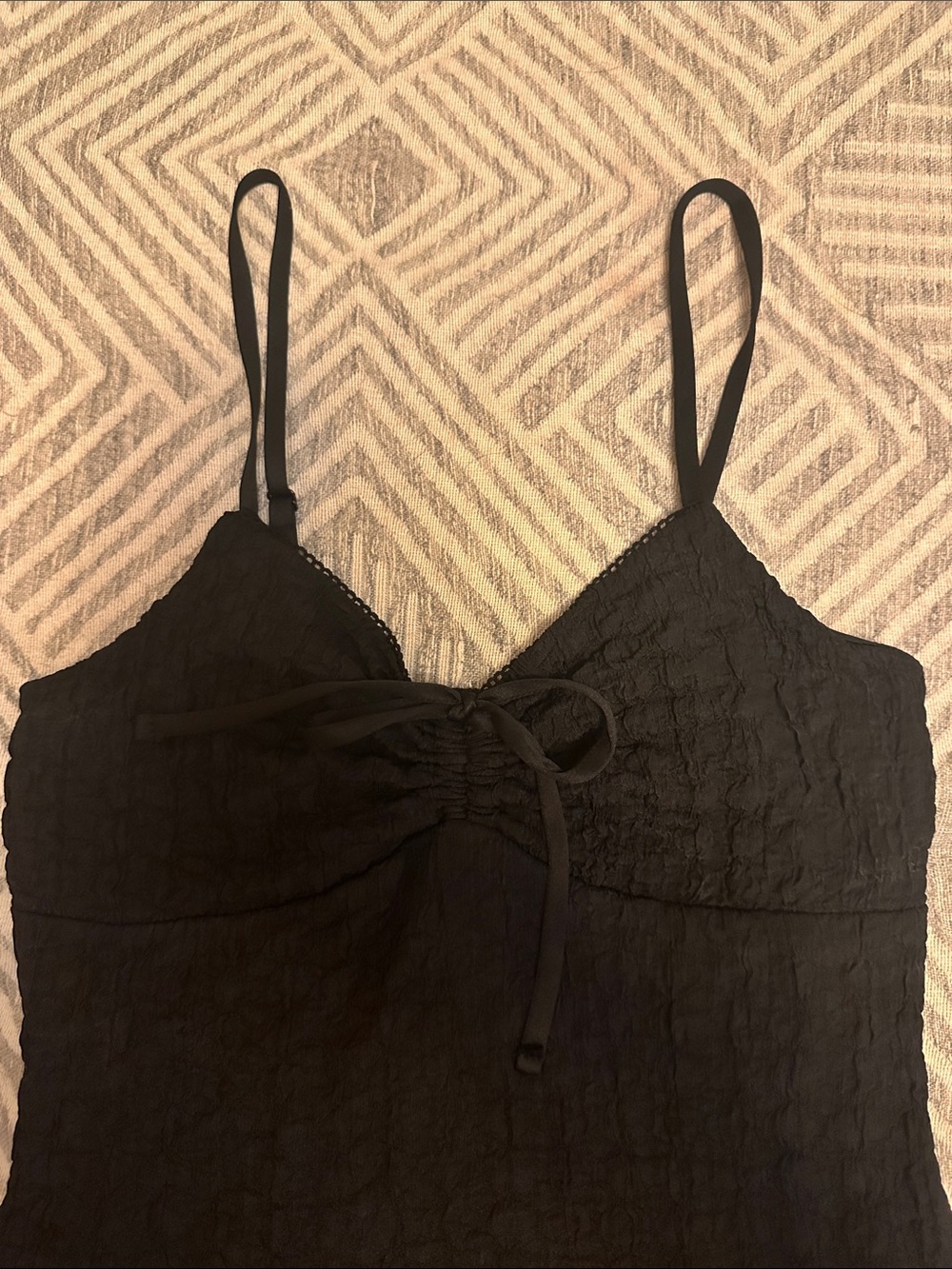 No Boundaries Black Midi Slip Dress with Spaghetti Straps - Picture 2 of 3